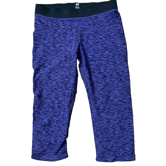 H&M Pants - H&M Sport‎ Leggings Capri Athletic Pants Pocket Purple Black Medium Yoga Sports